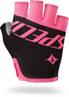 Women's Body Geometry Grail Short Finger Gloves - Team Neon Pink