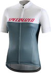 Damska koszulka RBX Comp Logo Team SS - Storm Grey/White/Acid Red Team