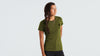 Damska koszulka z krótkim rękawem z logo S - Olive Green